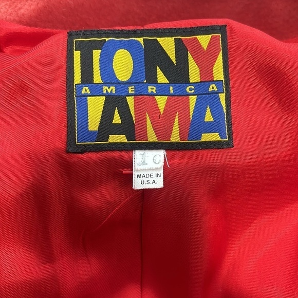 Tony Lama America red leather and suede fringe studded jacket vintage - Picture 11 of 16
